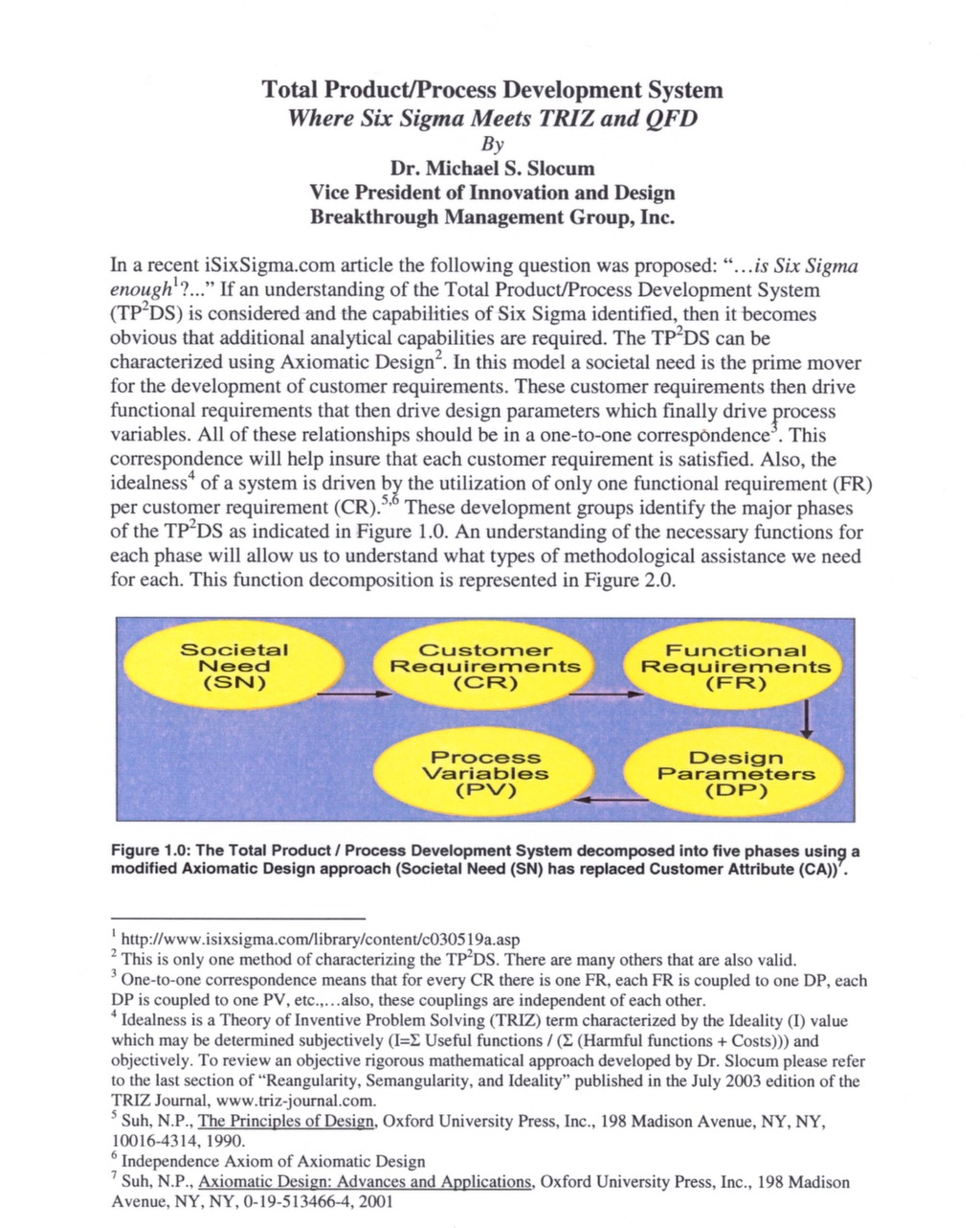 Total Product/Process Development System Where Six Sigma Meets TRIZ and ...