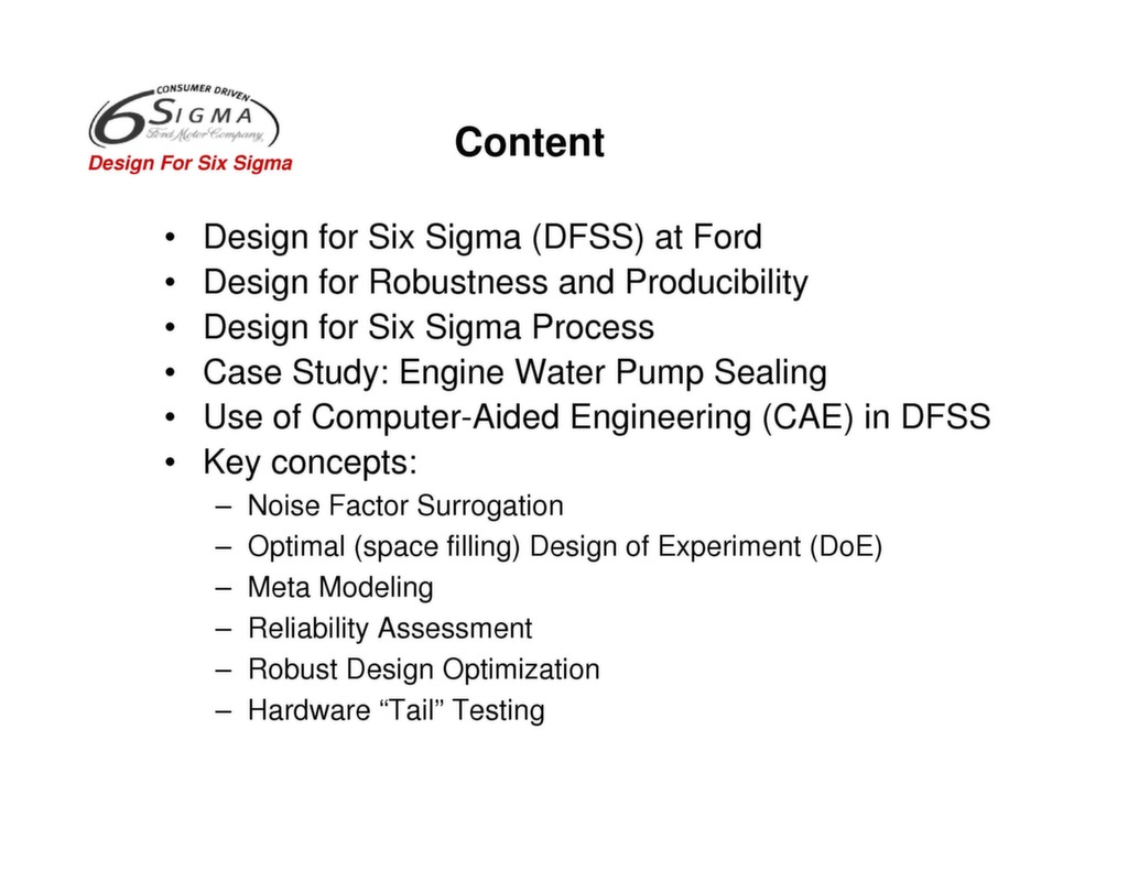 Presentation Automotive Engine Design at Ford Motor Company
