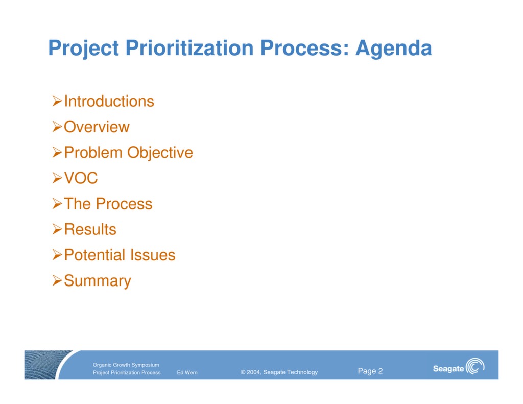 IT Project Prioritization Process — ISSSP for Lean Six Sigma