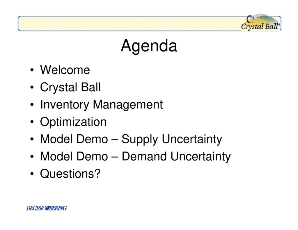 Supply Chain Management: The Inventory Question — ISSSP for Lean Six Sigma
