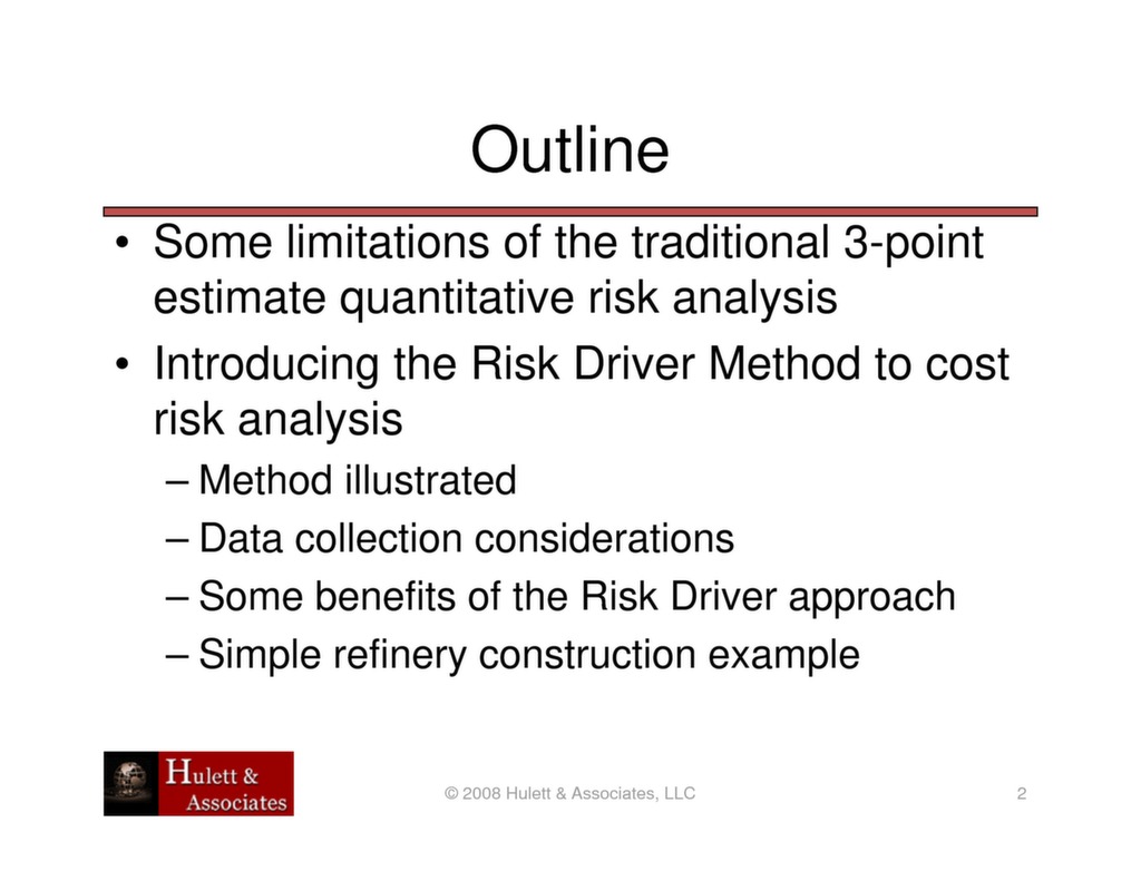 Project Cost Risk Analysis: The Risk Driver Approach Prioritizing ...