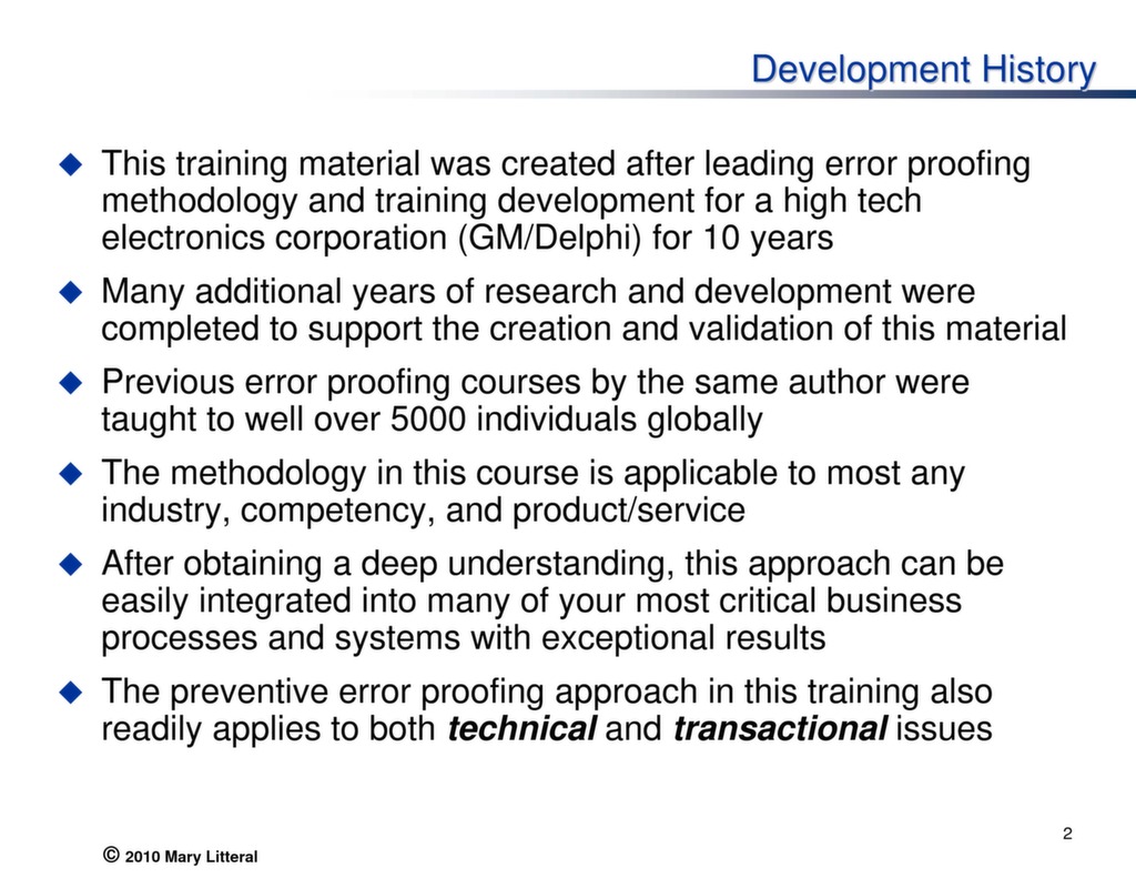 Achieving Zero Defects Through Preventative Error Proofing — ISSSP for Lean Six Sigma