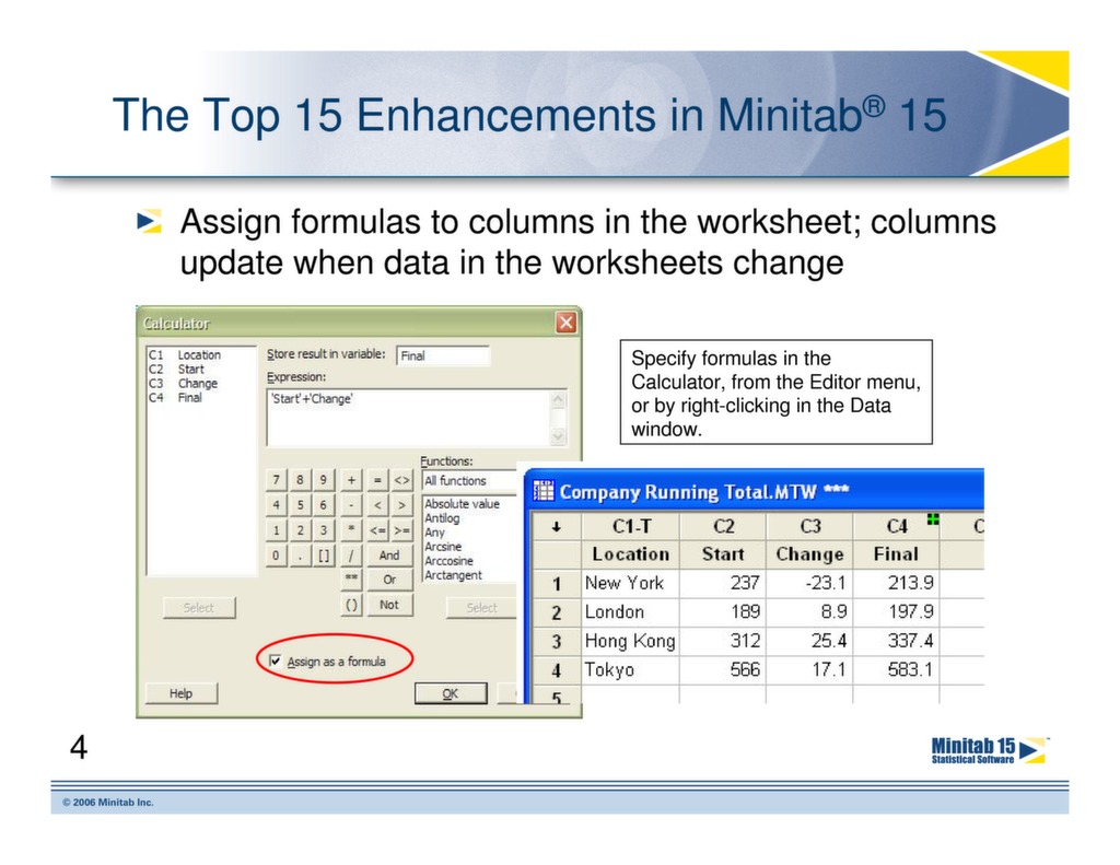 What's New in Minitab 15 — ISSSP for Lean Six Sigma